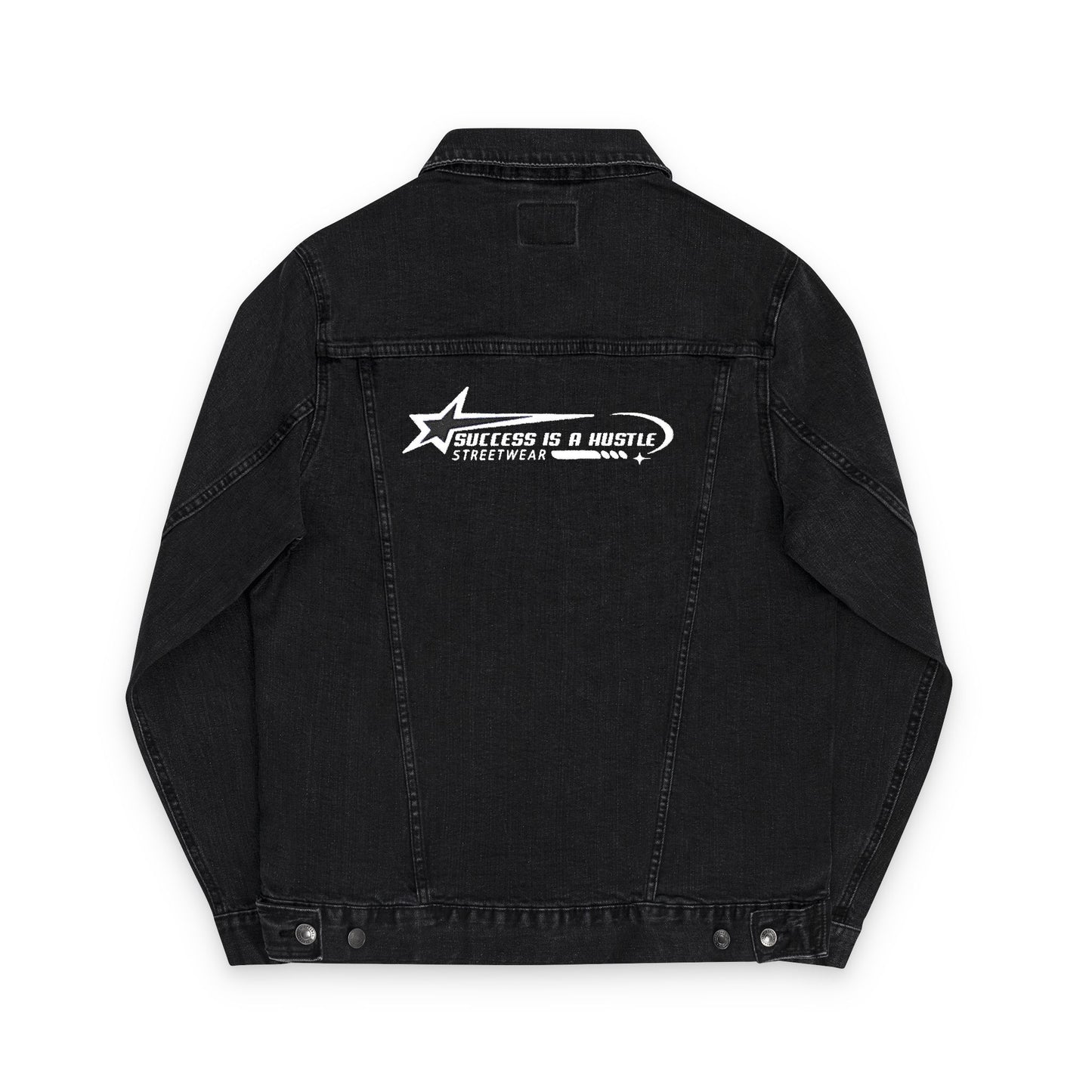 S.I.A.H "Foundation Motto" X "Hustle Orbit" (White Edition) Unisex Denim Jacket (Embroidery)