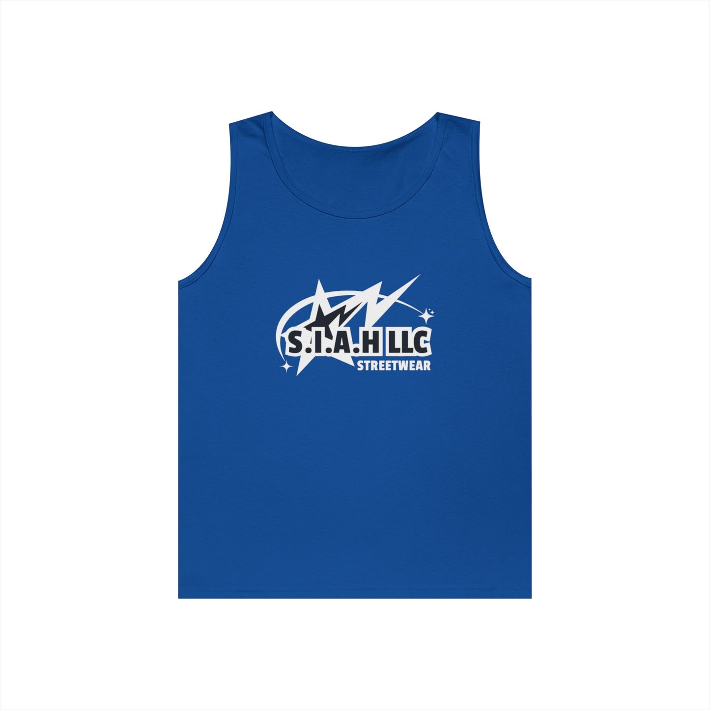 S.I.A.H "Shockwave Standard" (White Edition) Unisex Heavy Cotton Tank Top