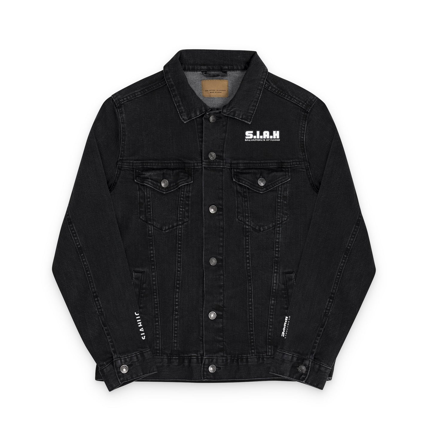 S.I.A.H "Omni Mark" X "Shockwave Standard" (White Edition) Unisex Denim Jacket (Embroidery)