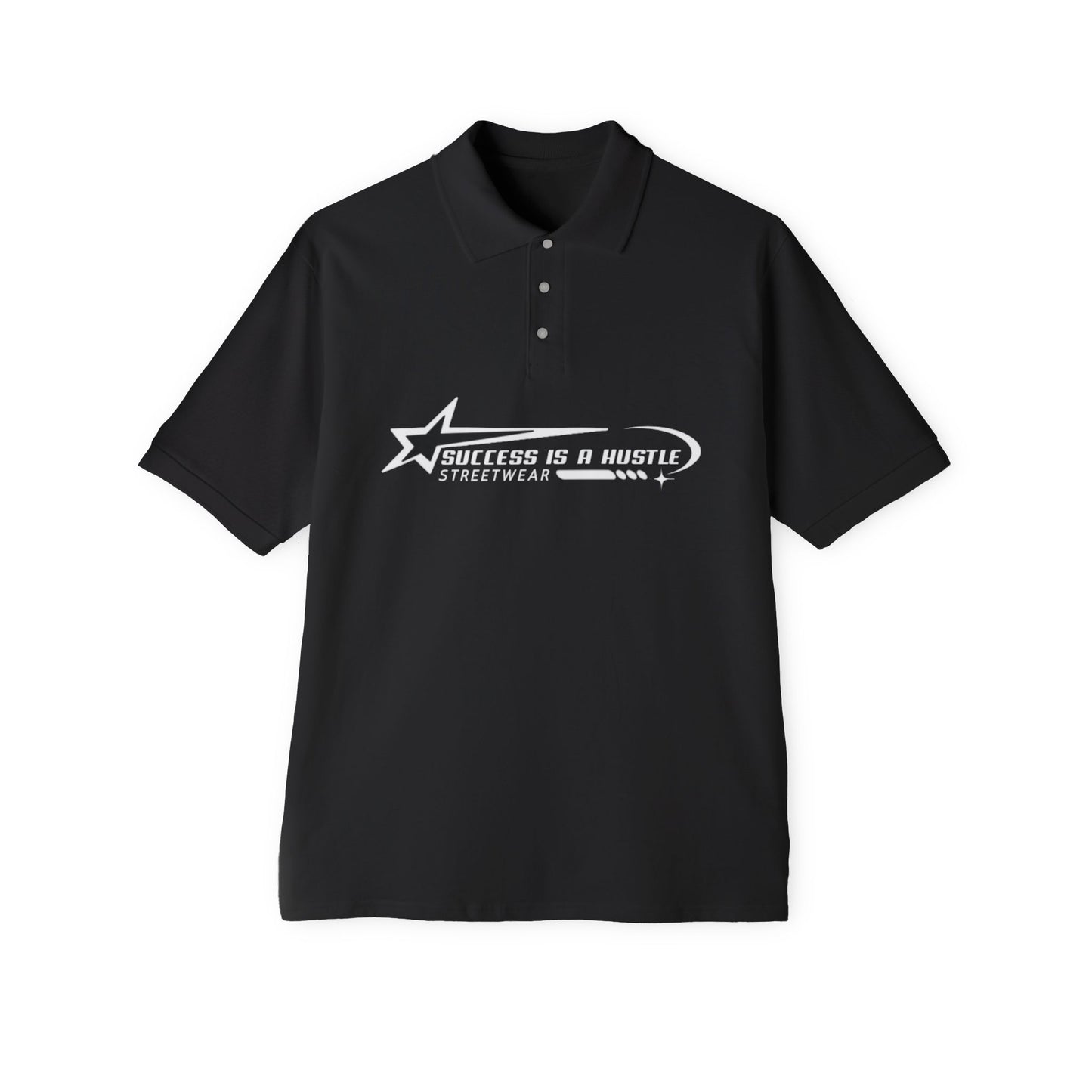 S.I.A.H "Hustle Orbit" (White Edition) Men's Piqué Polo