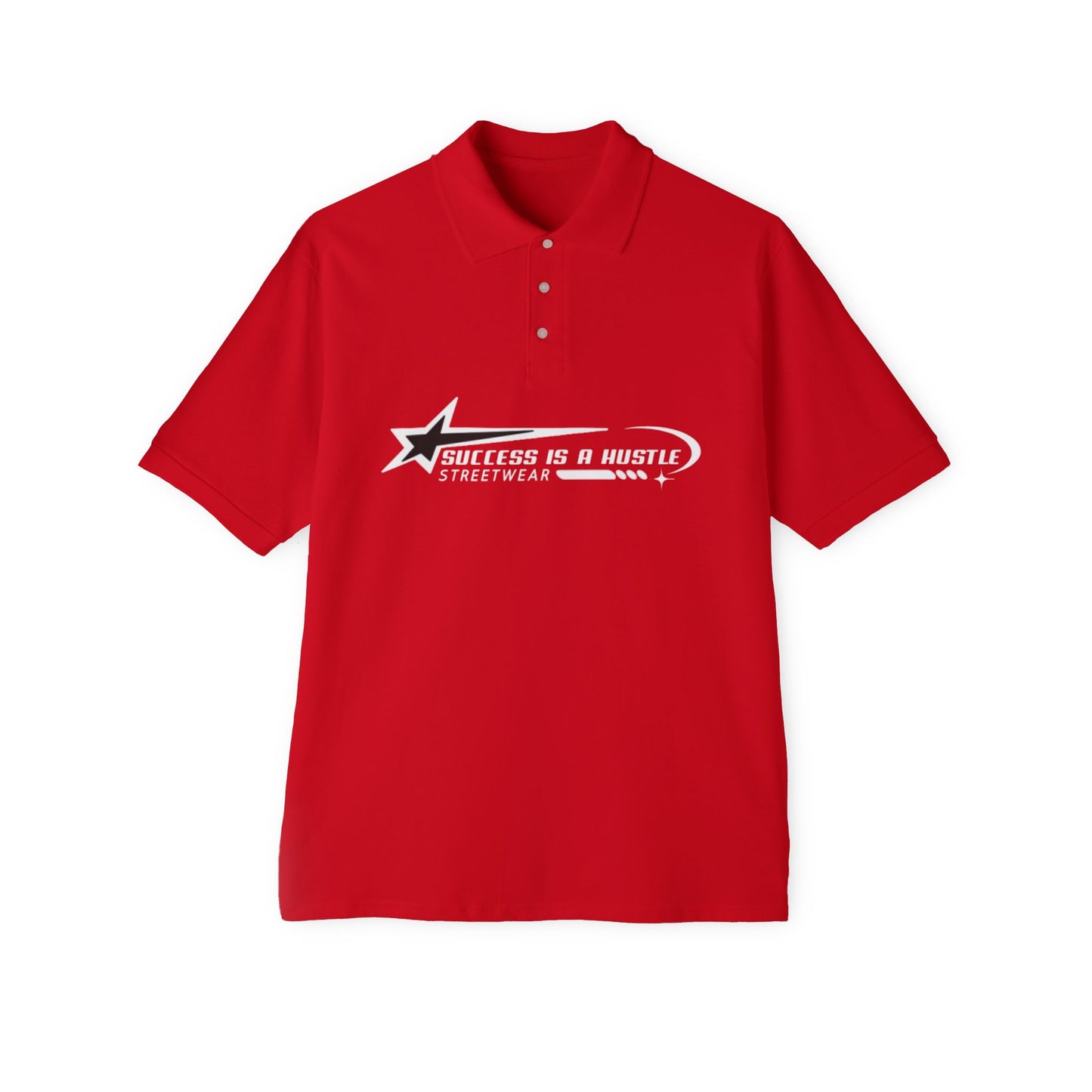 S.I.A.H "Hustle Orbit" (White Edition) Men's Piqué Polo