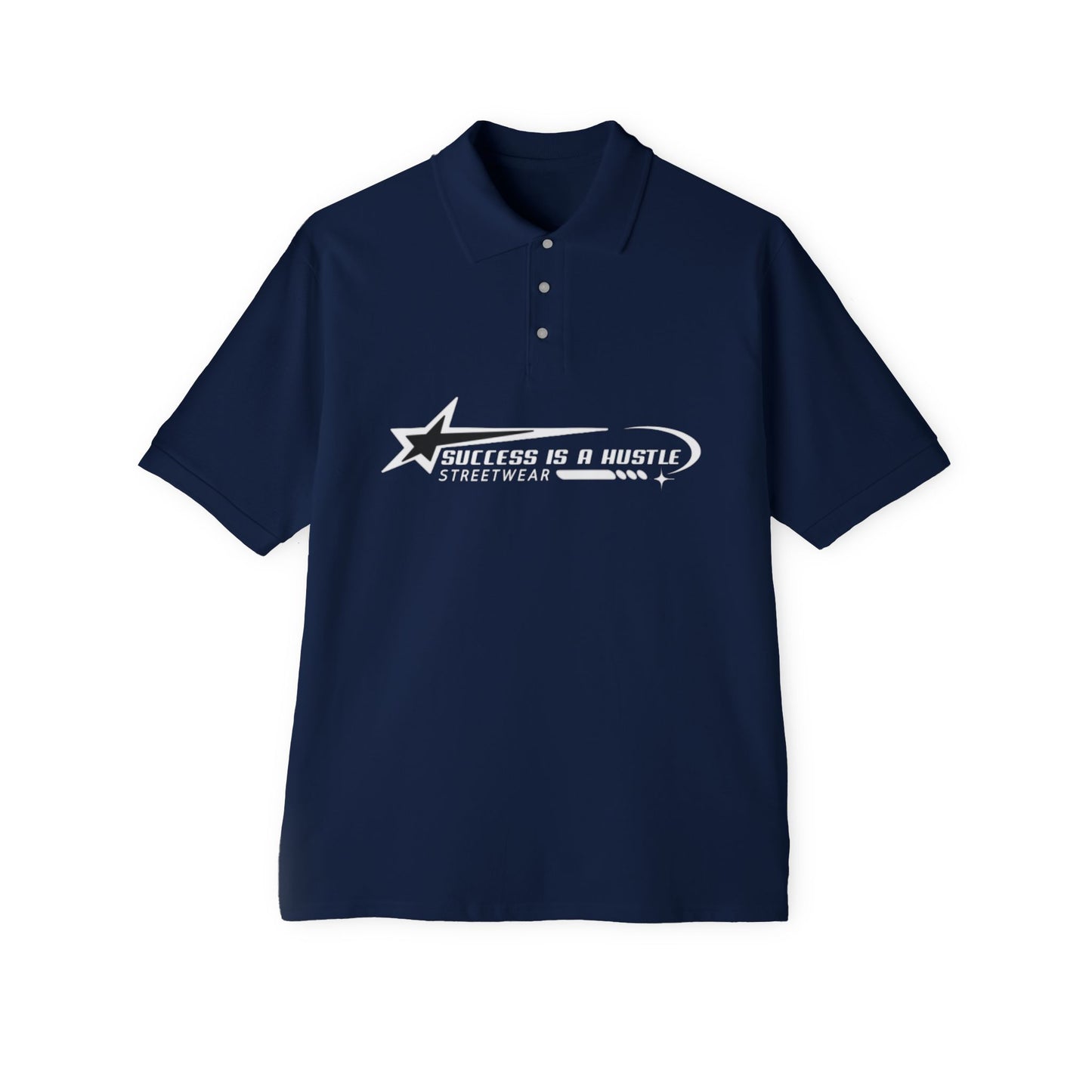 S.I.A.H "Hustle Orbit" (White Edition) Men's Piqué Polo