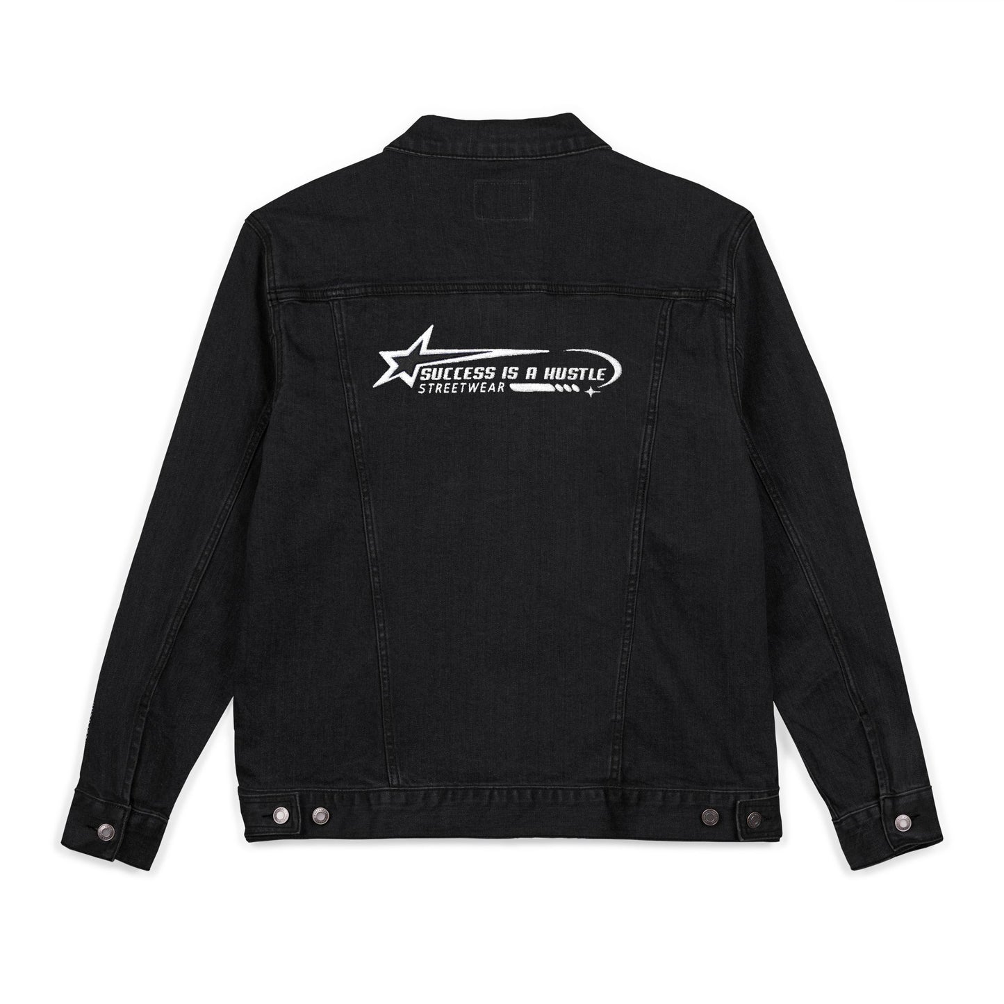 S.I.A.H "Foundation Motto" X "Hustle Orbit" (White Edition) Unisex Denim Jacket (Embroidery)
