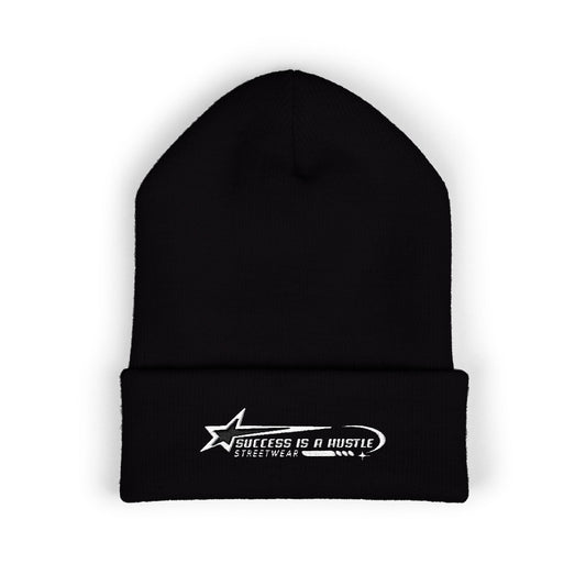 S.I.A.H "Hustle Orbit" (White Edition) Classic Cuffed Beanie