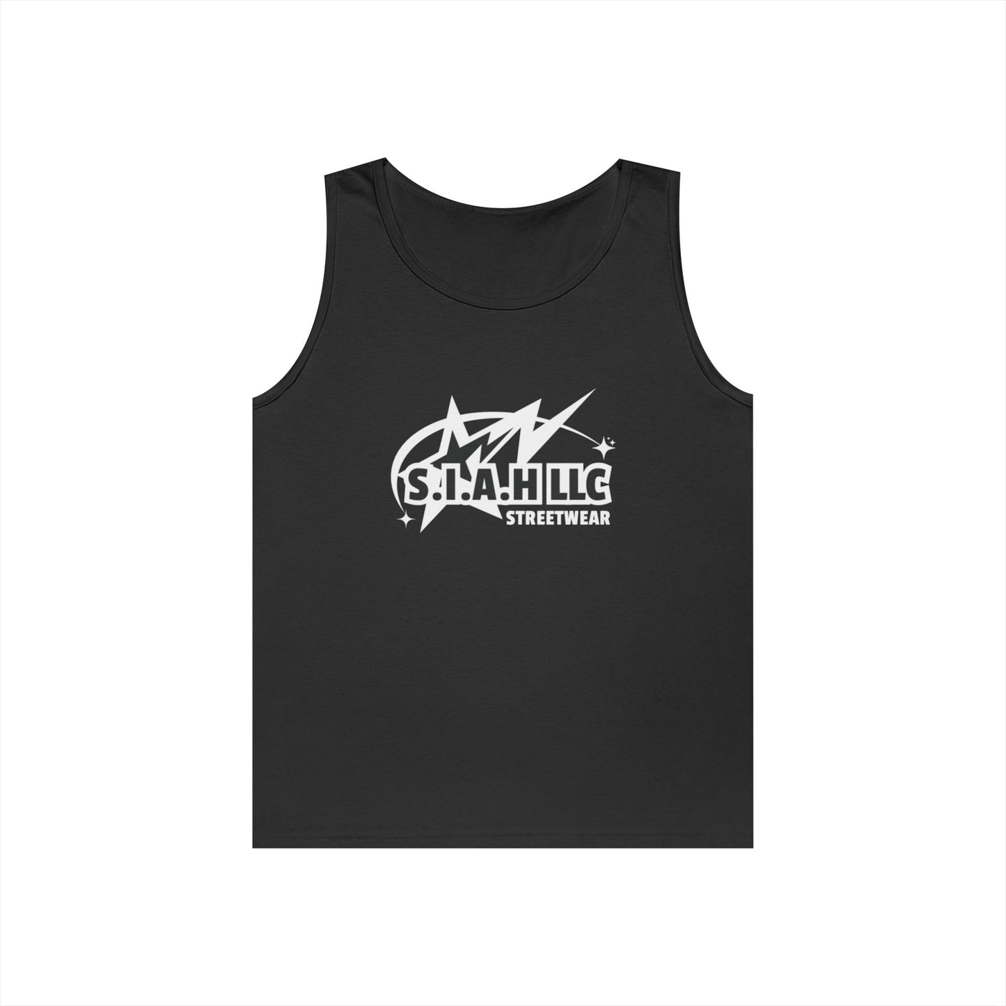 S.I.A.H "Shockwave Standard" (White Edition) Unisex Heavy Cotton Tank Top