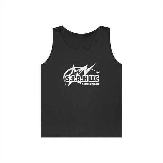 S.I.A.H "Shockwave Standard" (White Edition) Unisex Heavy Cotton Tank Top