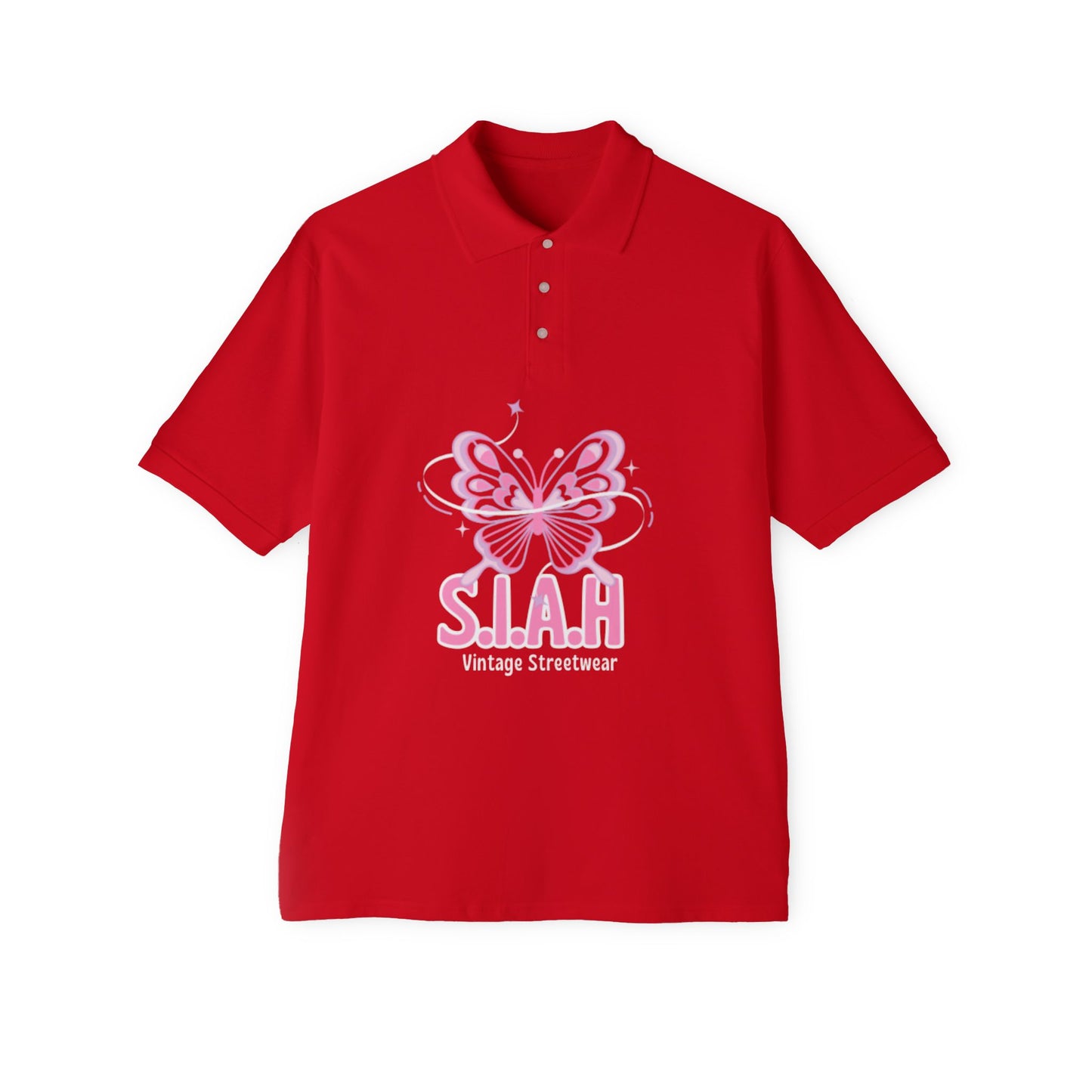 S.I.A.H "Butterfly Rebirth" Men's Piqué Polo