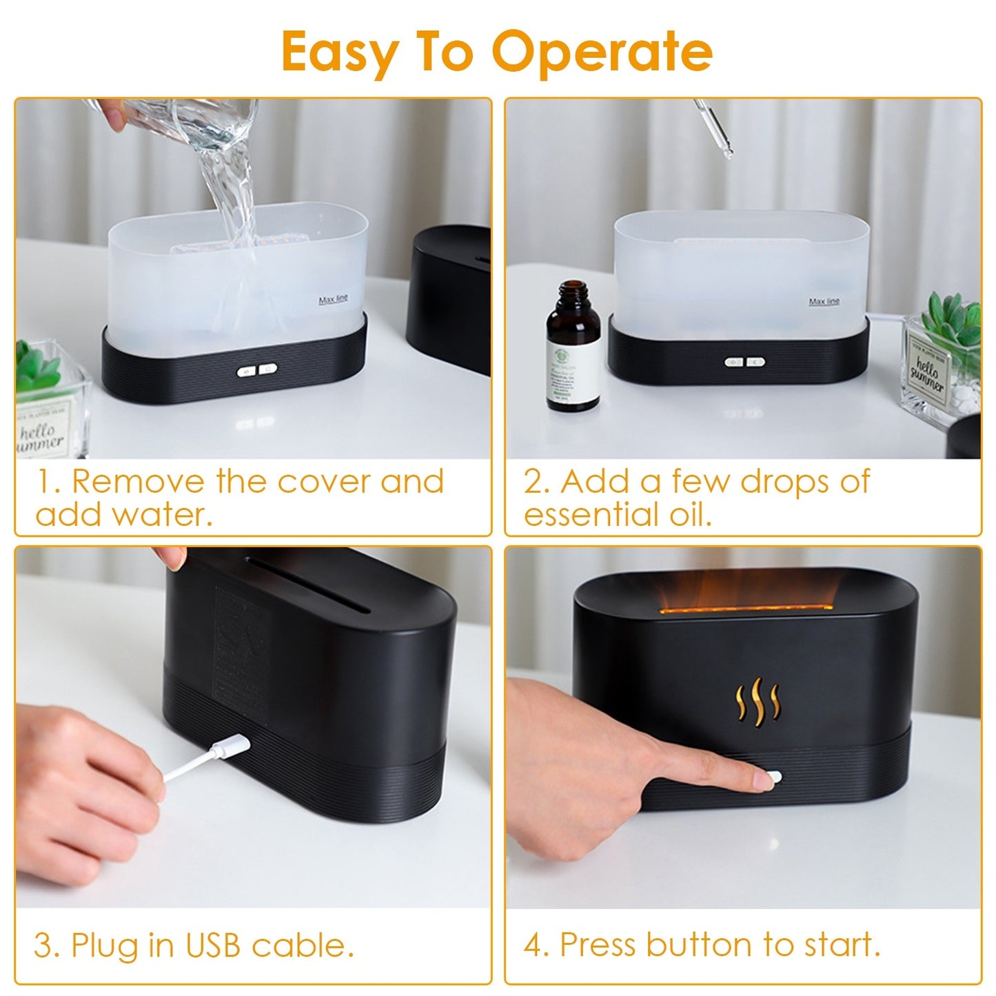 Ultrasonic 20ml Cool Mist Aroma Humidifier Essential Oil Diffuser