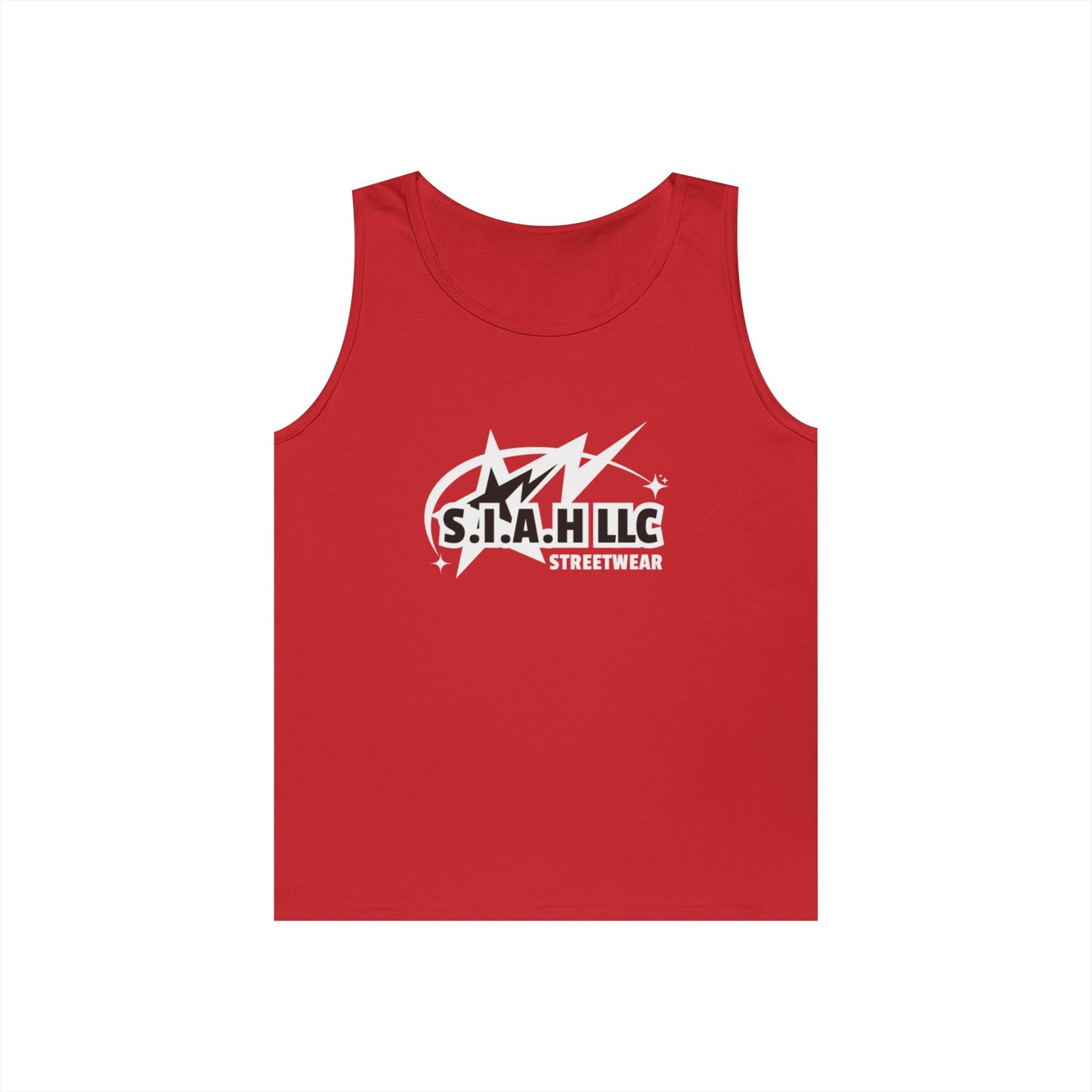 S.I.A.H "Shockwave Standard" (White Edition) Unisex Heavy Cotton Tank Top