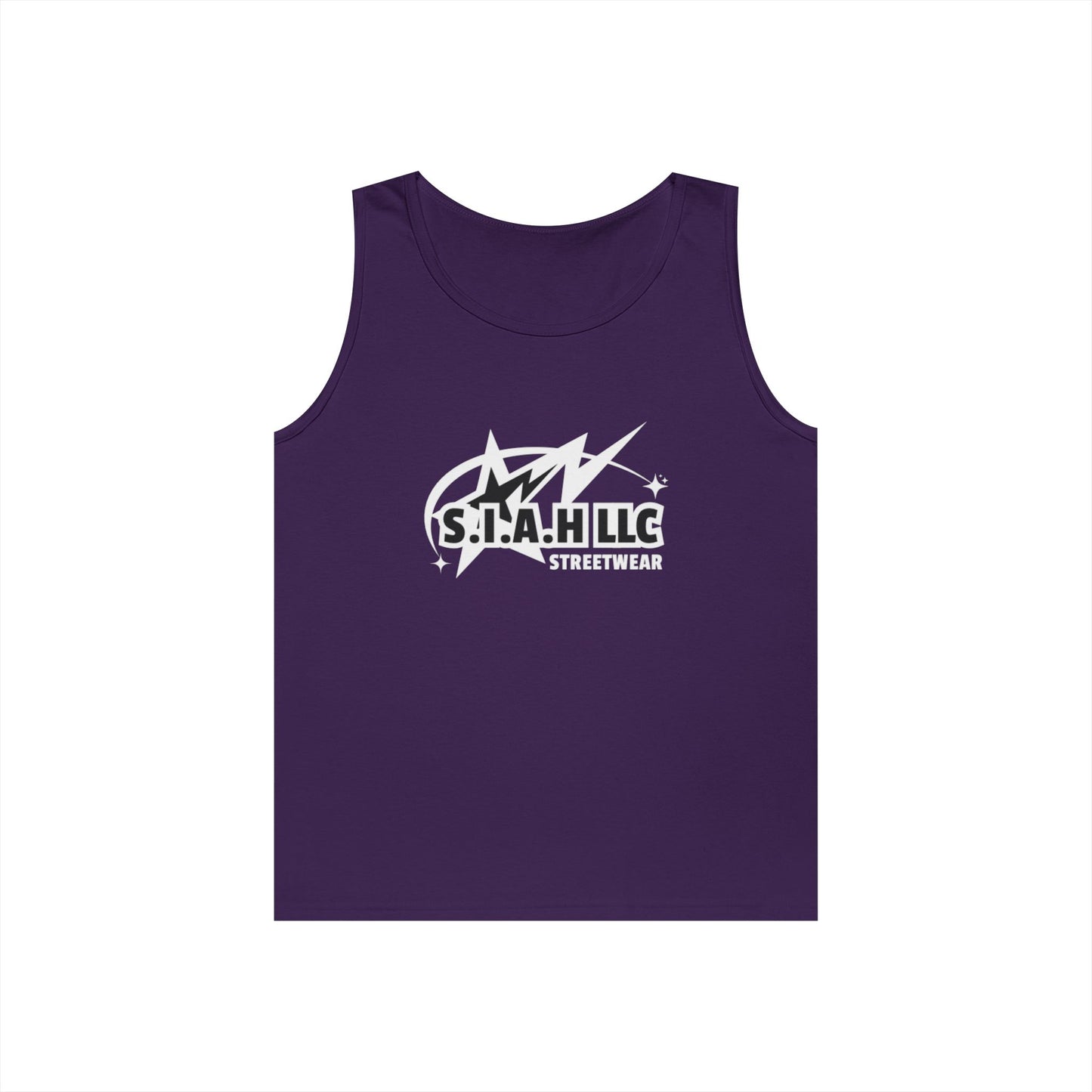 S.I.A.H "Shockwave Standard" (White Edition) Unisex Heavy Cotton Tank Top