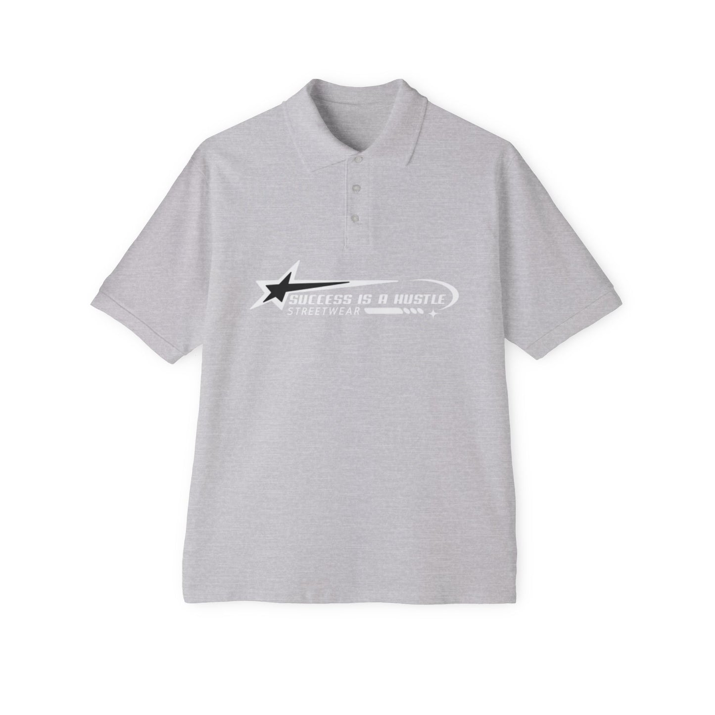 S.I.A.H "Hustle Orbit" (White Edition) Men's Piqué Polo