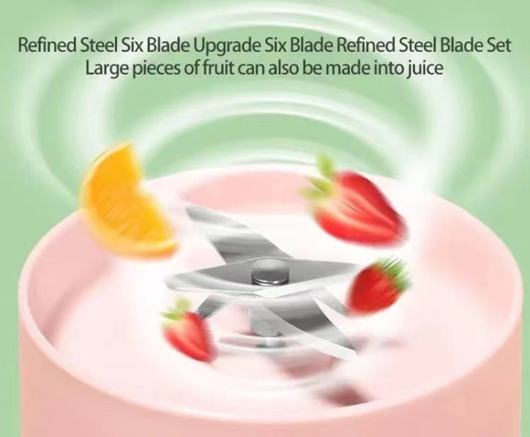 USB Electric Household 6-Leaf Cutter Head Wine Bottle Juicer Cup